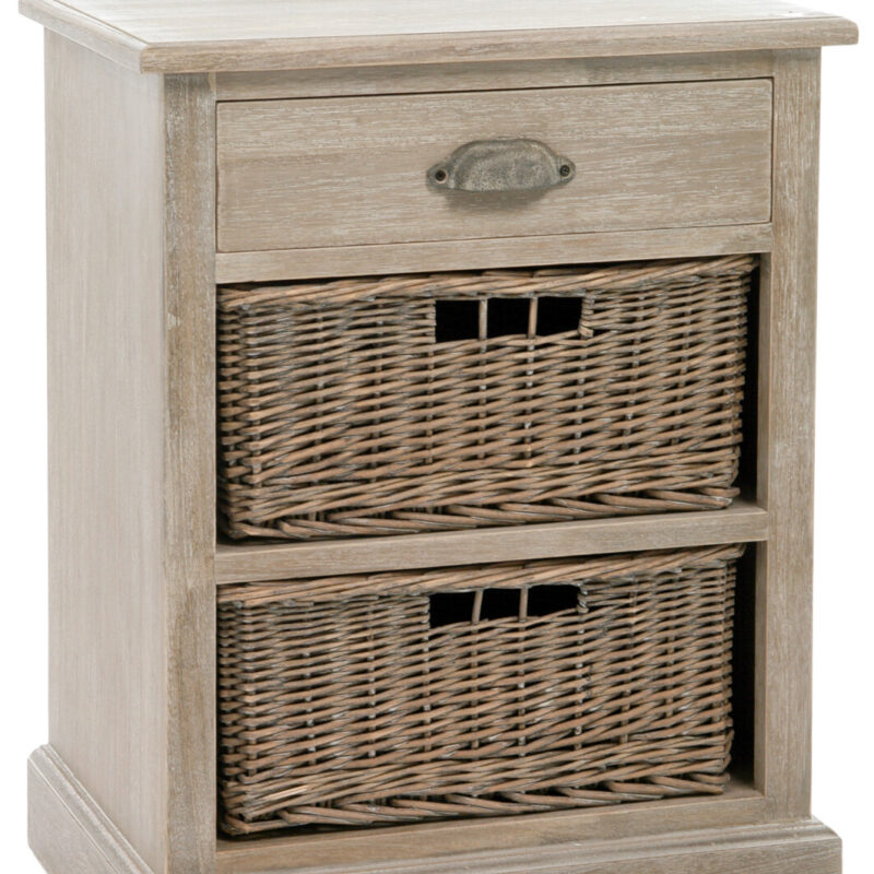 Nachttisch 2 Korb 1 Schublade