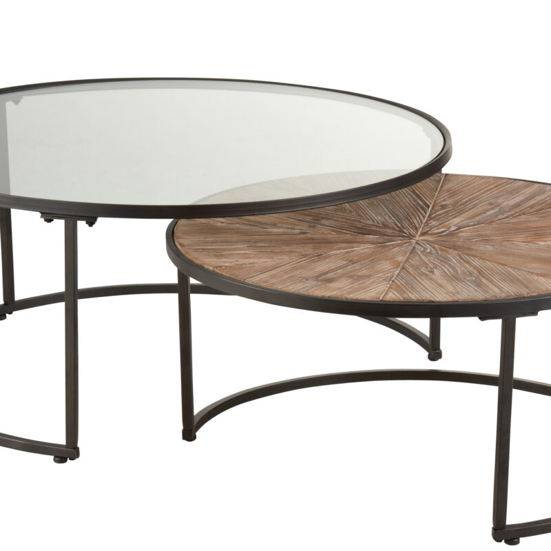 Set aus 2 runden Kaffeetischen