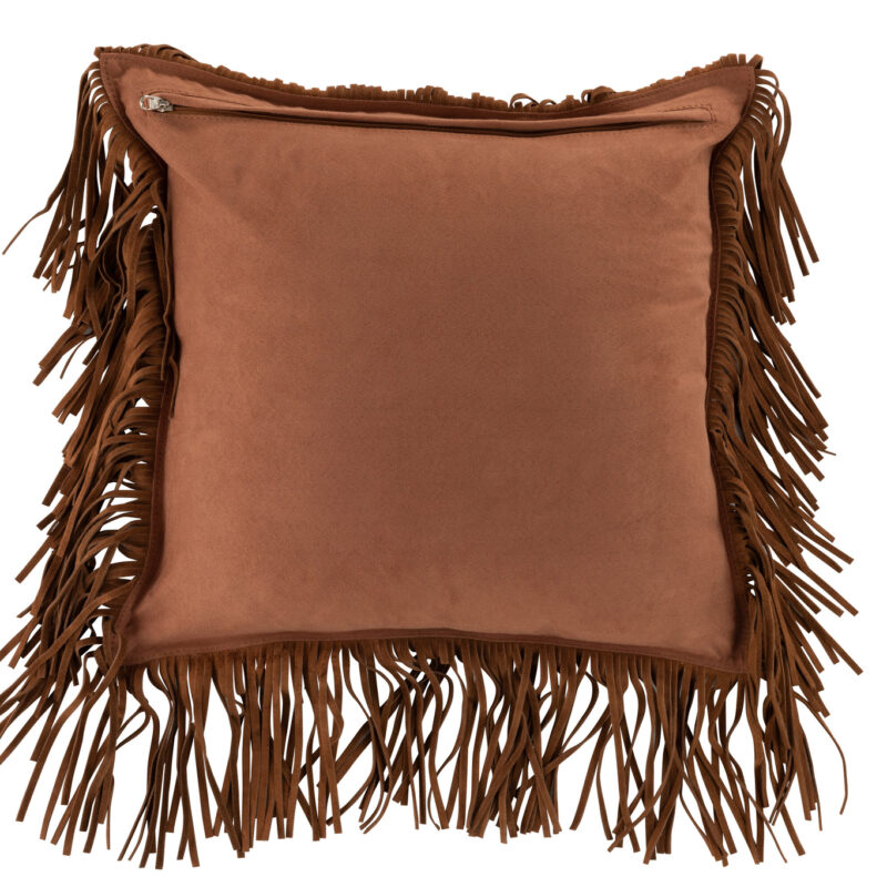 Kissen Quasten Quadrat Leder