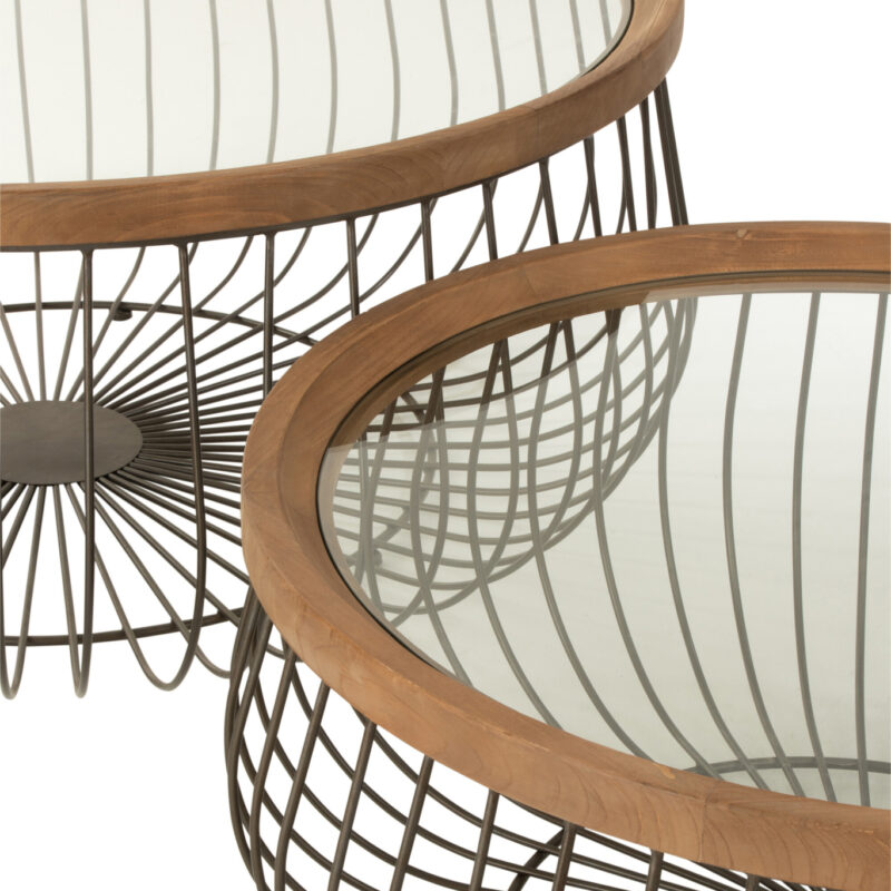 Set aus 2 Couchtischen rund