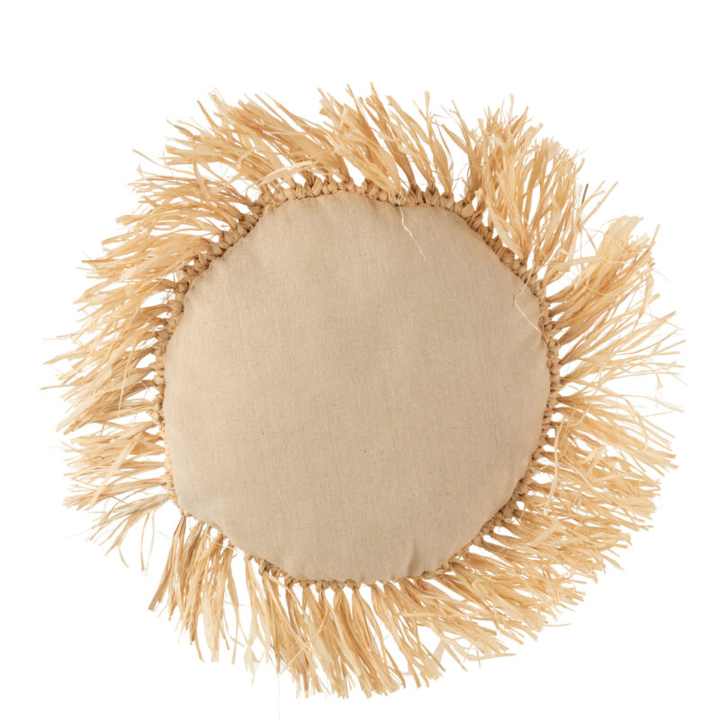 Kissen Rund Raffia