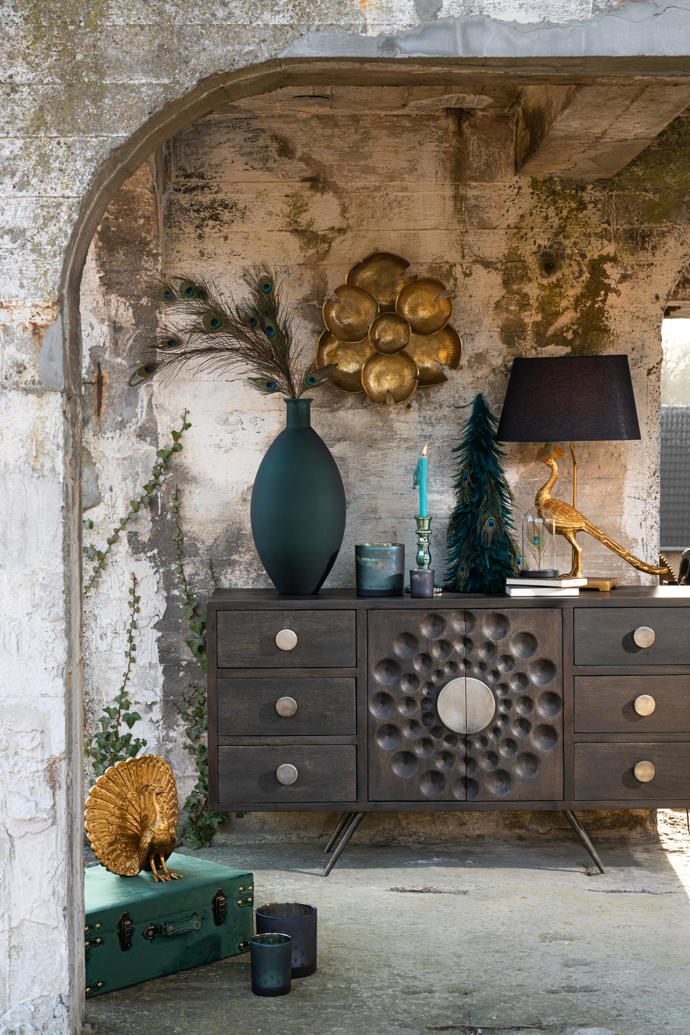 Kleiderschrank Low Etnic 2 Türen + 6 Schubladen – Bild 12